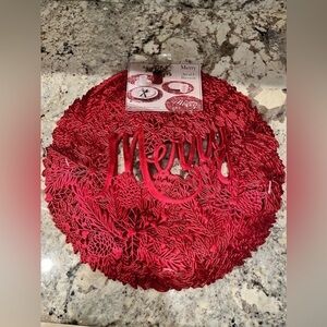 NWT Benson Mills Set of 4 Red Vinyl “Merry” placemats